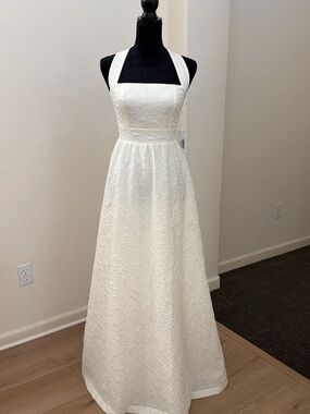Reformation Edessa Ivory Halter Maxi Dress NWT Size 2 Bridal